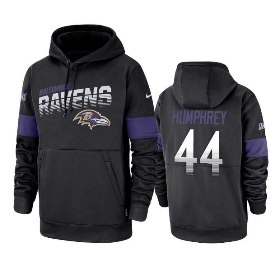 ravens marlon humphrey black sideline team logo 100th season hoodie