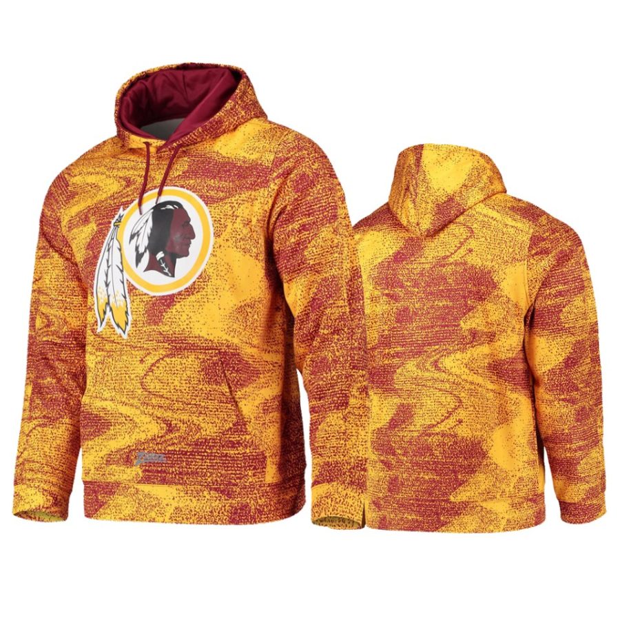 redskins burgundy gold static pullover hoodie