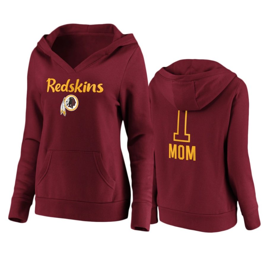 redskins number one mom burgundy hoodie