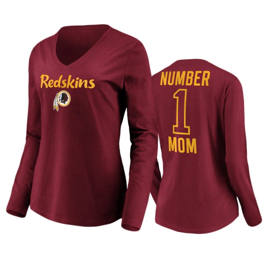 redskins number one mom burgundy t shirt