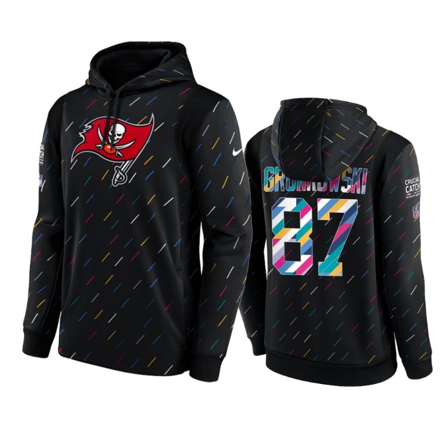 rob gronkowski buccaneers charcoal 2021 nfl crucial catch hoodie