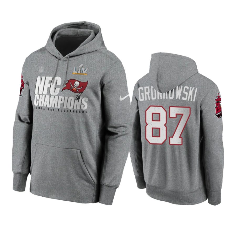 rob gronkowski buccaneers gray 2020 nfc champions hoodie