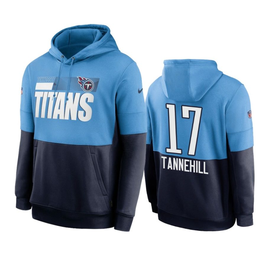 ryan tannehill titans blue navy sideline impact lockup hoodie