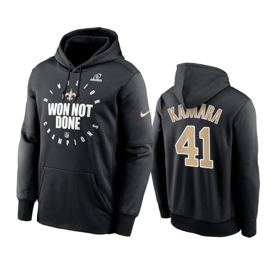 saints alvin kamara black 2020 nfc south division champions hoodie