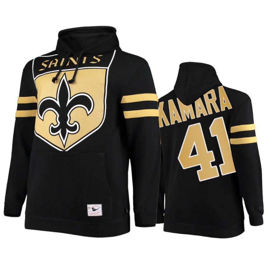 saints alvin kamara black big face hoodie