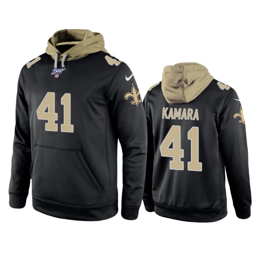 saints alvin kamara black game 100th season hoodie