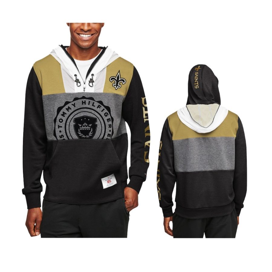 saints black charcoal pinnacle hoodie