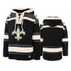 saints black gray lacer v neck pullover hoodie