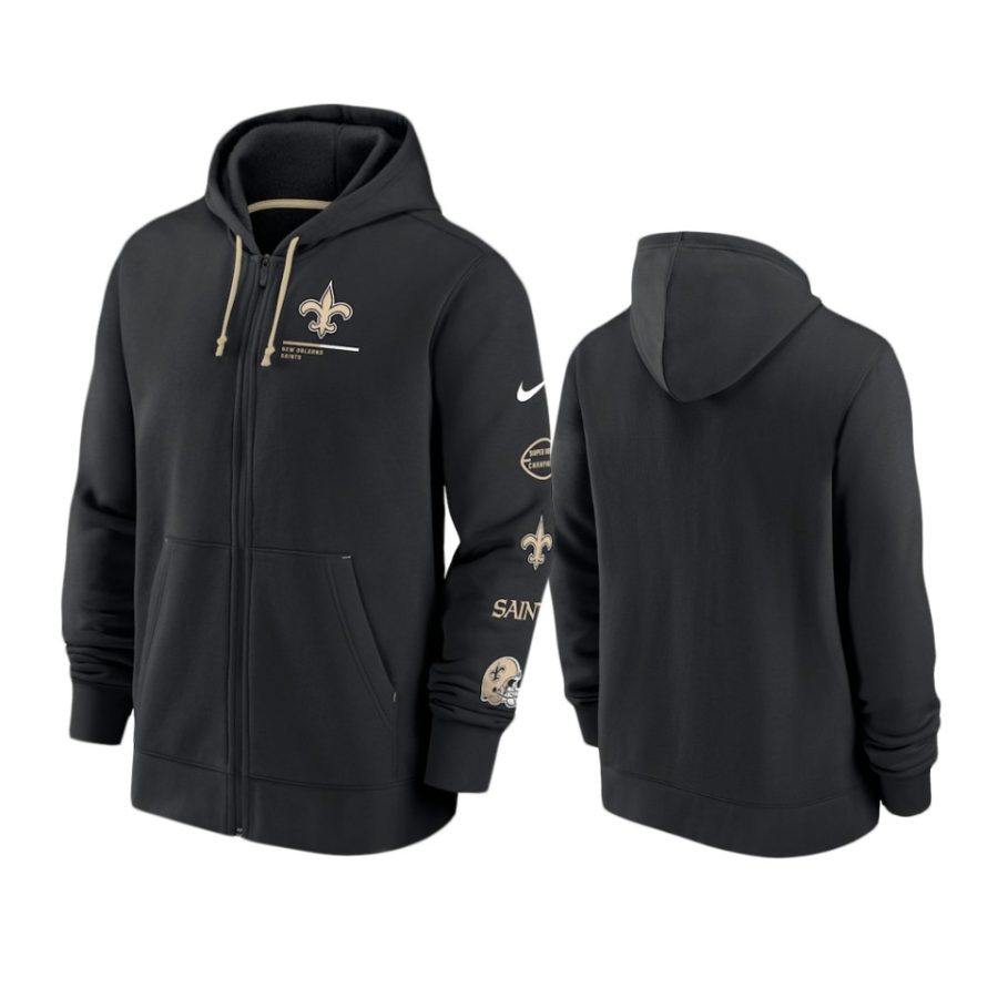 saints black surrey full zip hoodie