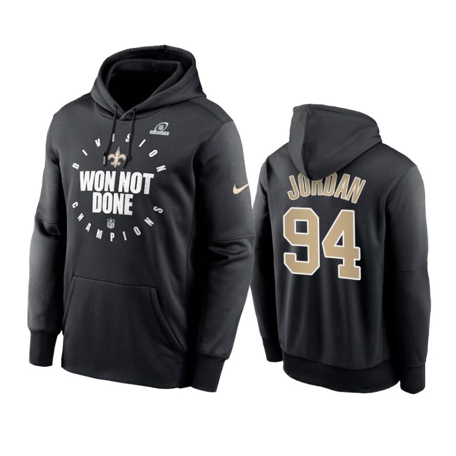 saints cameron jordan black 2020 nfc south division champions hoodie