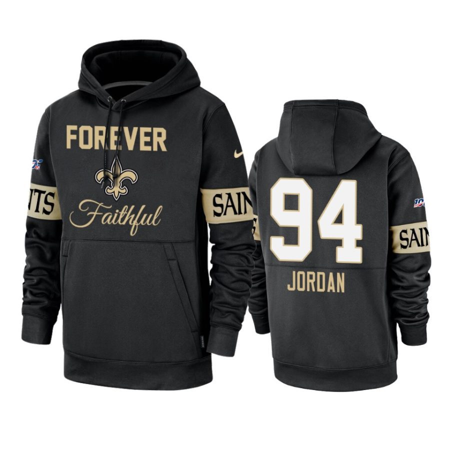 saints cameron jordan black team logo forever faithful hoodie