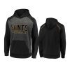 saints charcoal black game day ready chiller fleece pullover hoodie