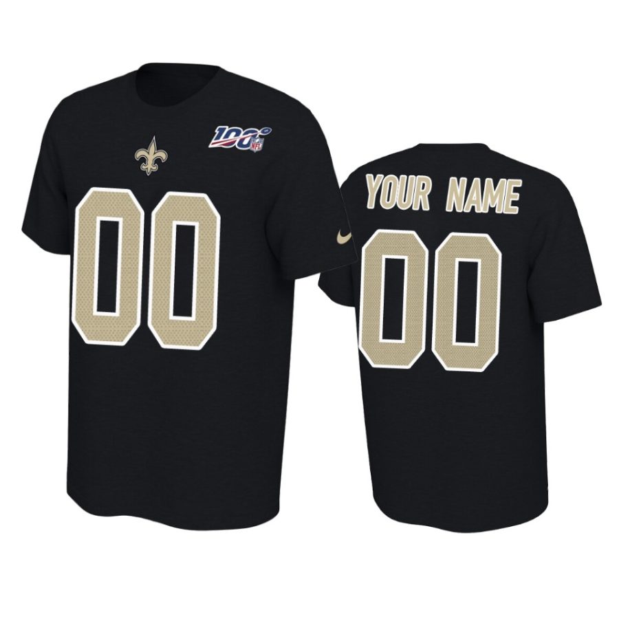 saints custom black player pride 100th season tee