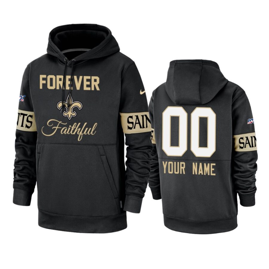 saints custom black team logo forever faithful hoodie