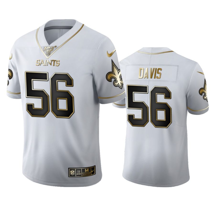saints demario davis white golden edition 100th season jersey