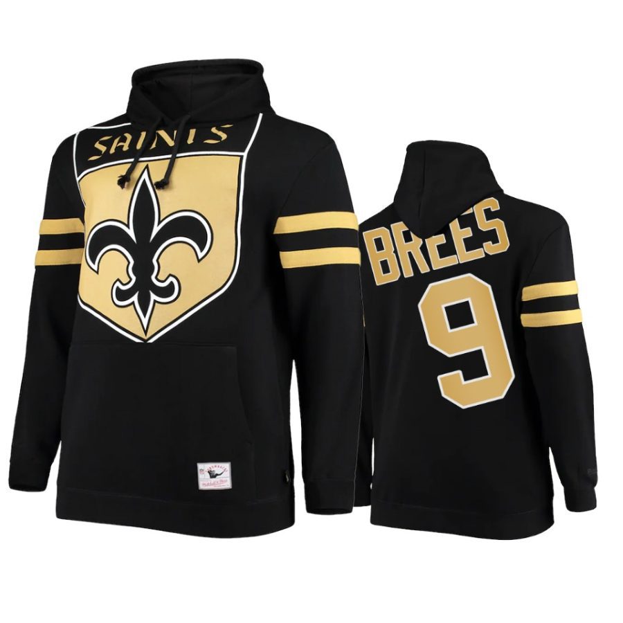 saints drew brees black big face hoodie