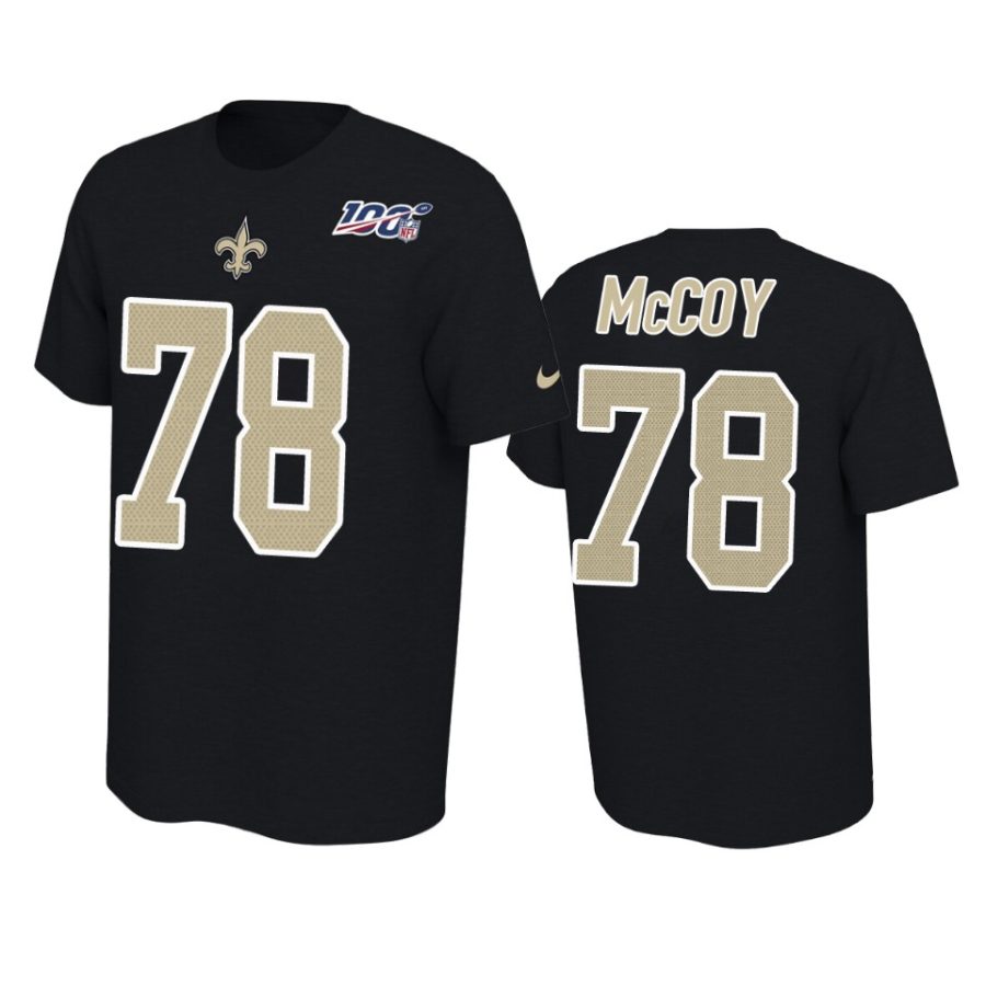 saints erik mccoy black player pride 100th season tee