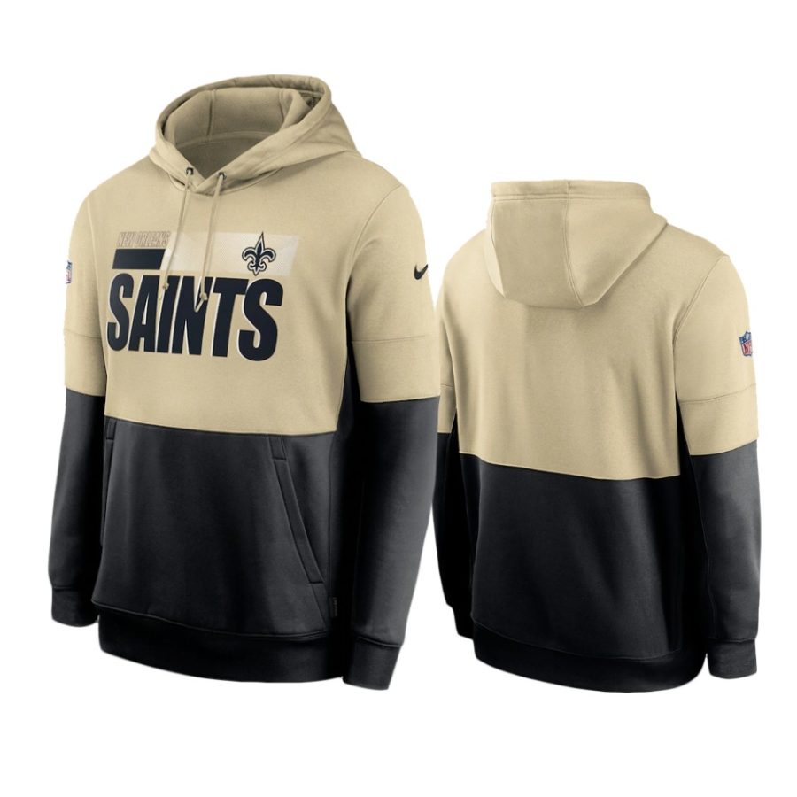 saints gold black sideline impact lockup performance hoodie