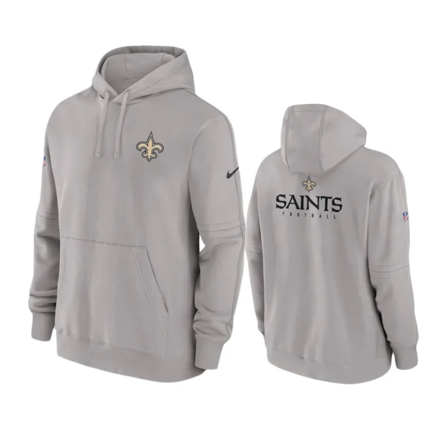 saints gray sideline club fleece hoodie