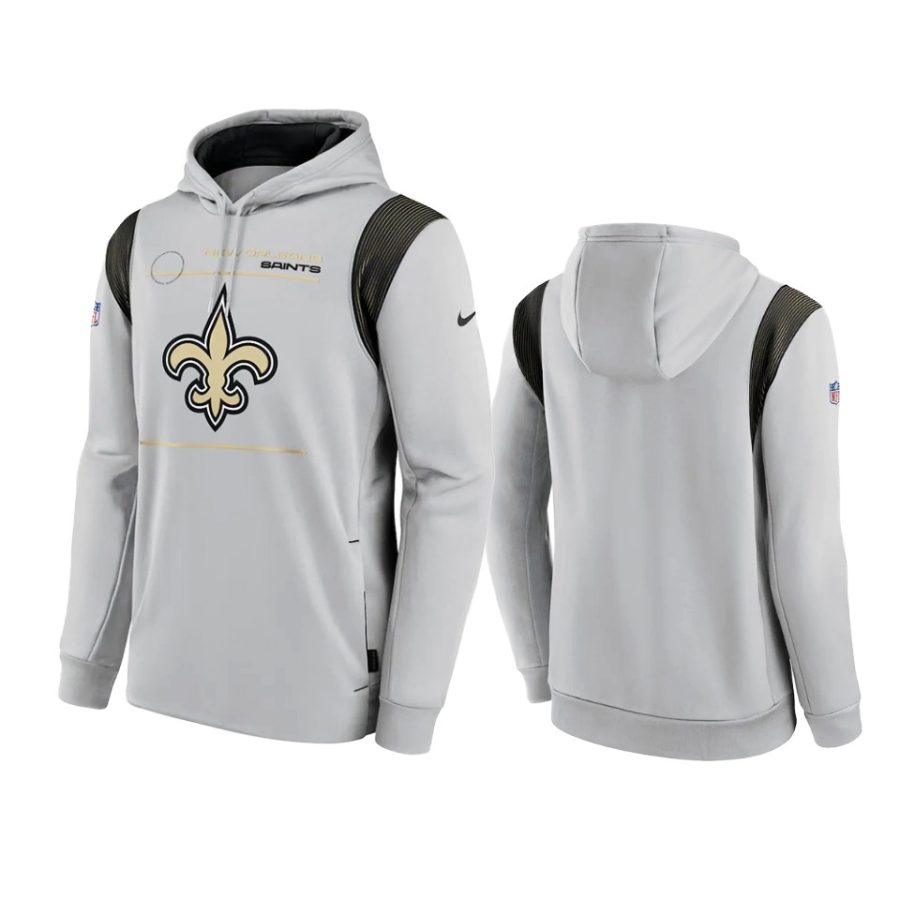 saints gray sideline logo performance hoodie