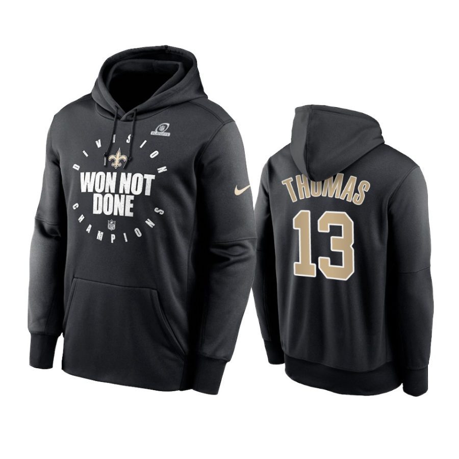 saints michael thomas black 2020 nfc south division champions hoodie