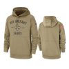 saints tan 2019 salute to service sideline therma hoodie