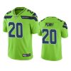 seahawks 20 rashaad penny neon green color rush limited jersey