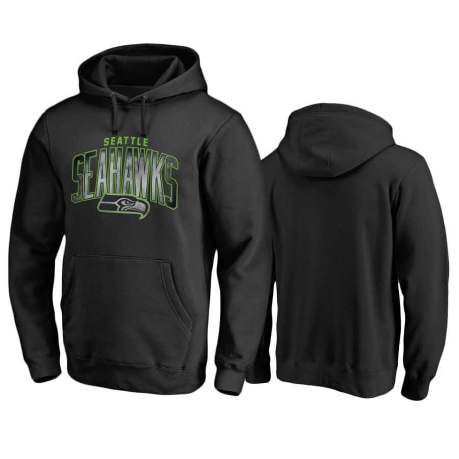 seahawks black arch smoke hoodie