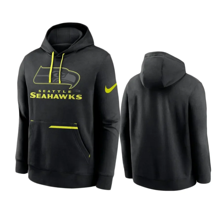 seahawks black volt pullover hoodie