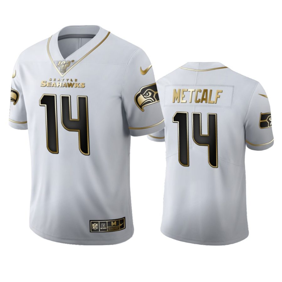 seahawks d.k. metcalf white golden edition 100th season jersey