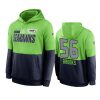 seahawks jordyn brooks green navy sideline impact lockup hoodie