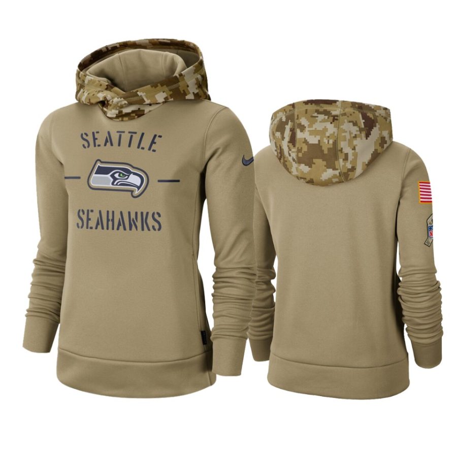 seahawks khaki 2019 salute to service pullover hoodie