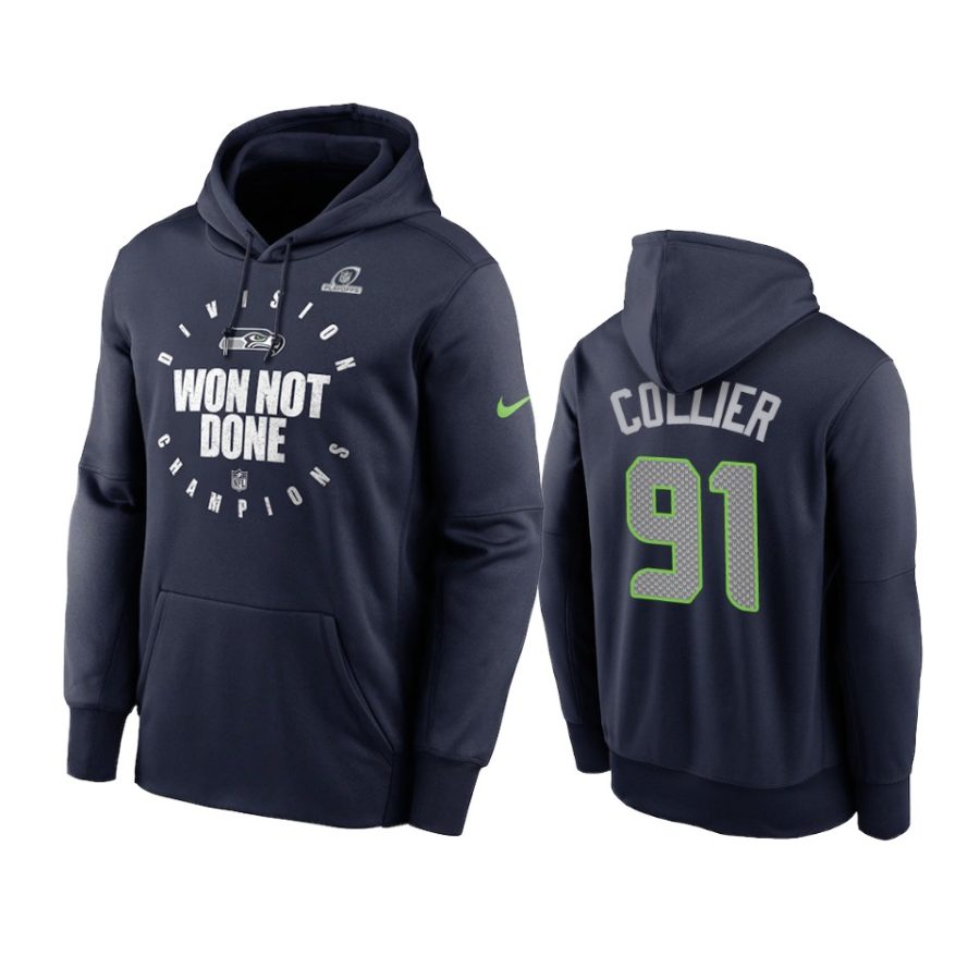 seahawks l.j. collier navy 2020 nfc west division champions hoodie