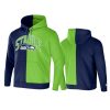 seahawks navy staple split logo hoodie