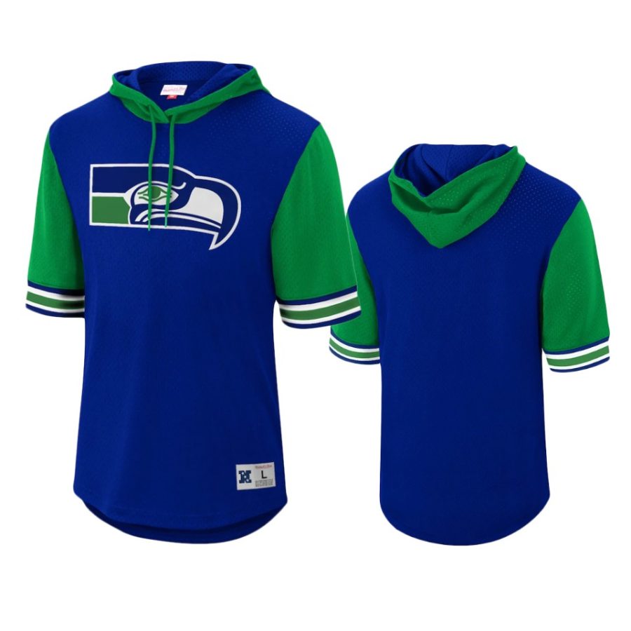 seahawks royal buzzer beater mesh hoodie