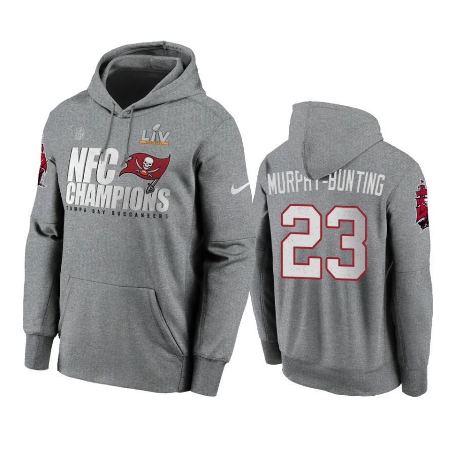 sean murphy bunting buccaneers gray 2020 nfc champions hoodie