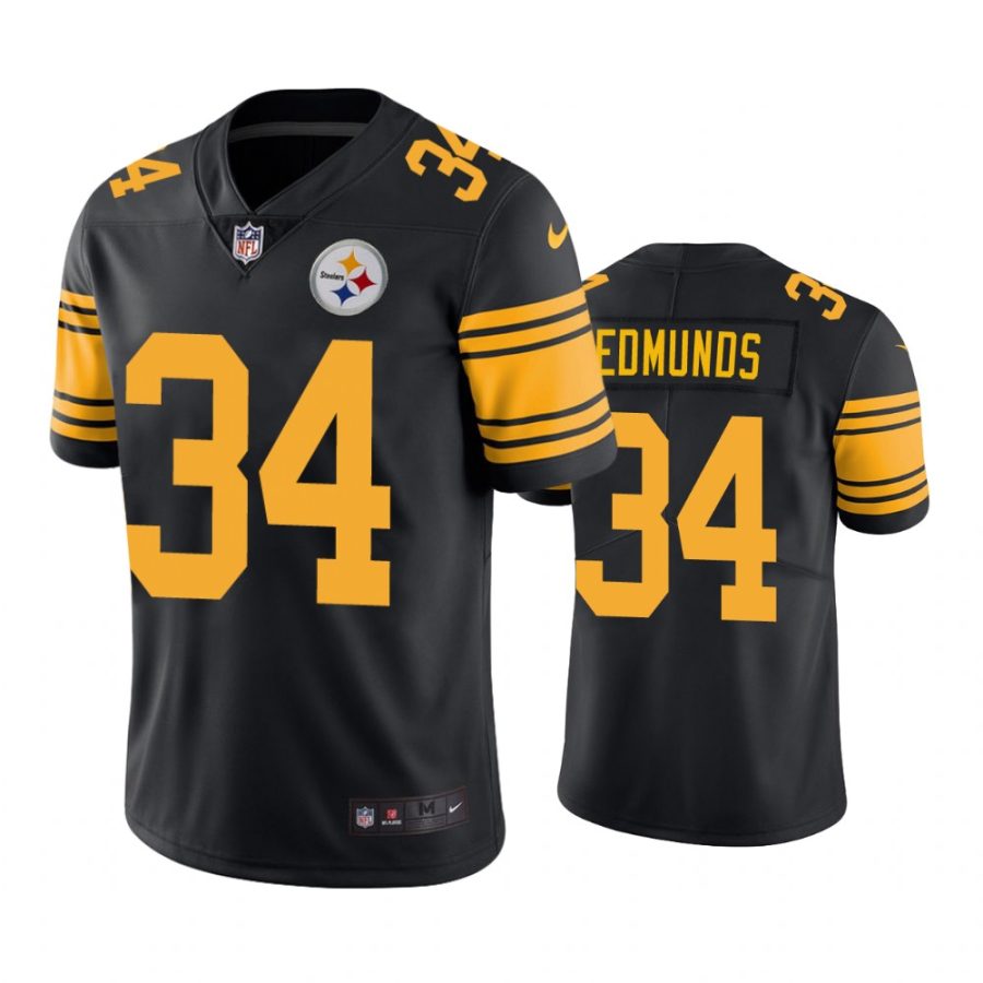 steelers 34 terrell edmunds black color rush limited jersey