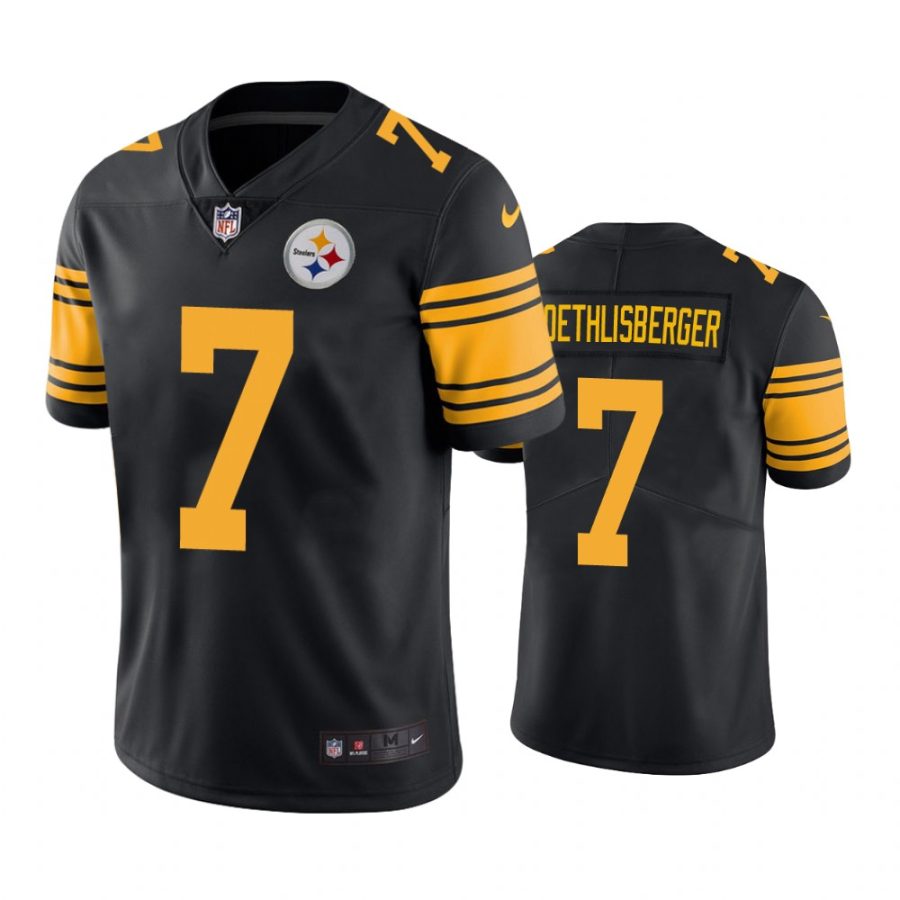 steelers 7 ben roethlisberger black color rush limited jersey