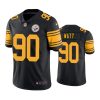 steelers 90 t.j. watt black color rush limited jersey