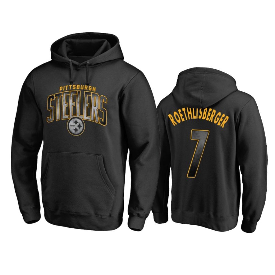 steelers ben roethlisberger black arch smoke hoodie