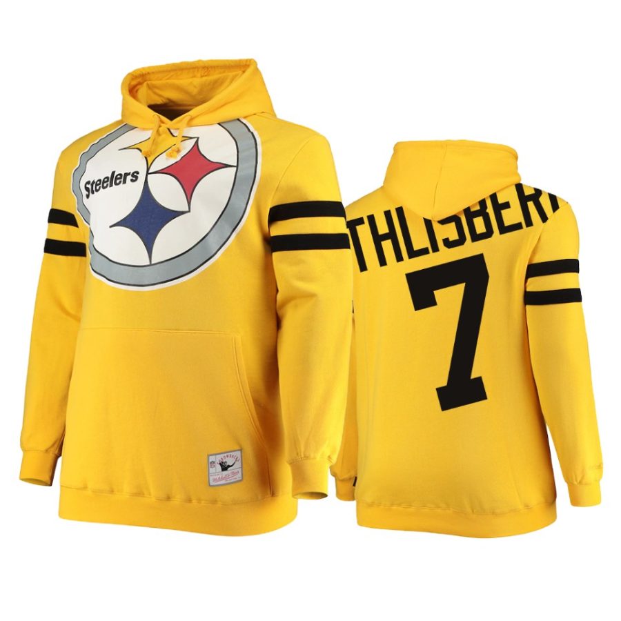 steelers ben roethlisberger yellow big face hoodie