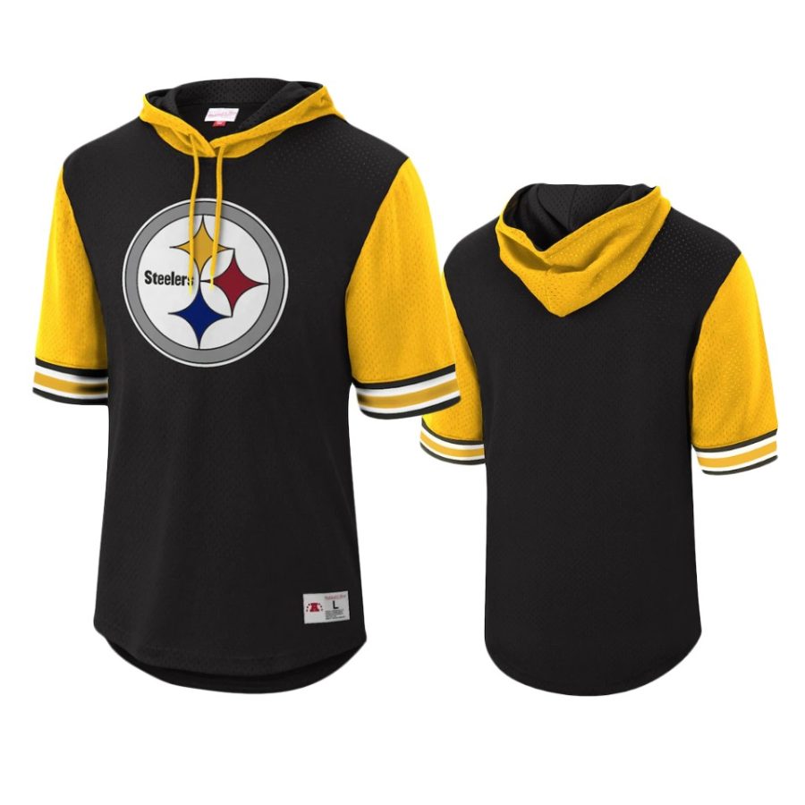 steelers black buzzer beater mesh hoodie