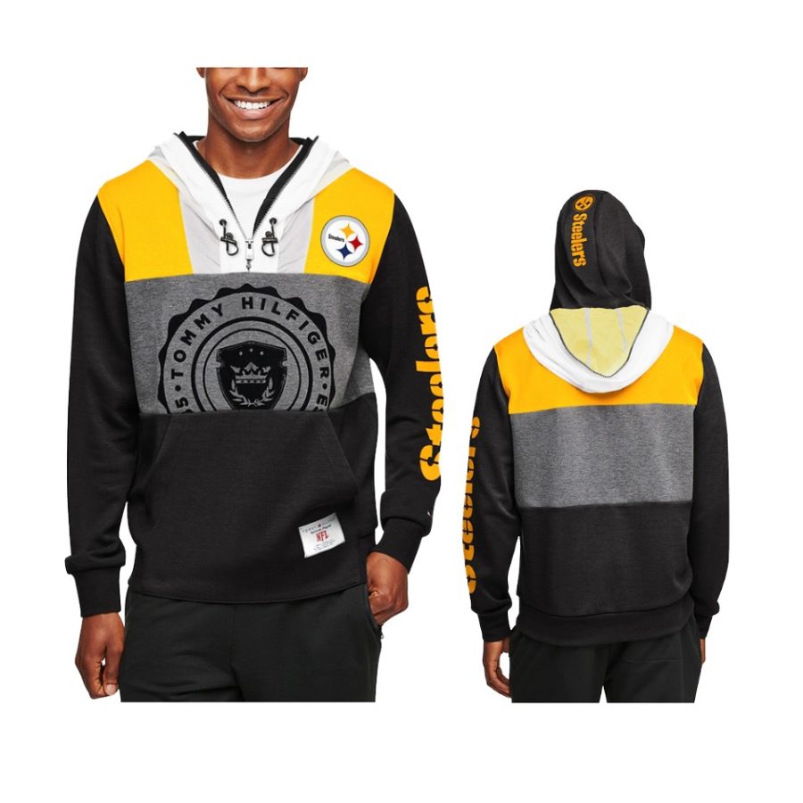 steelers black charcoal pinnacle hoodie