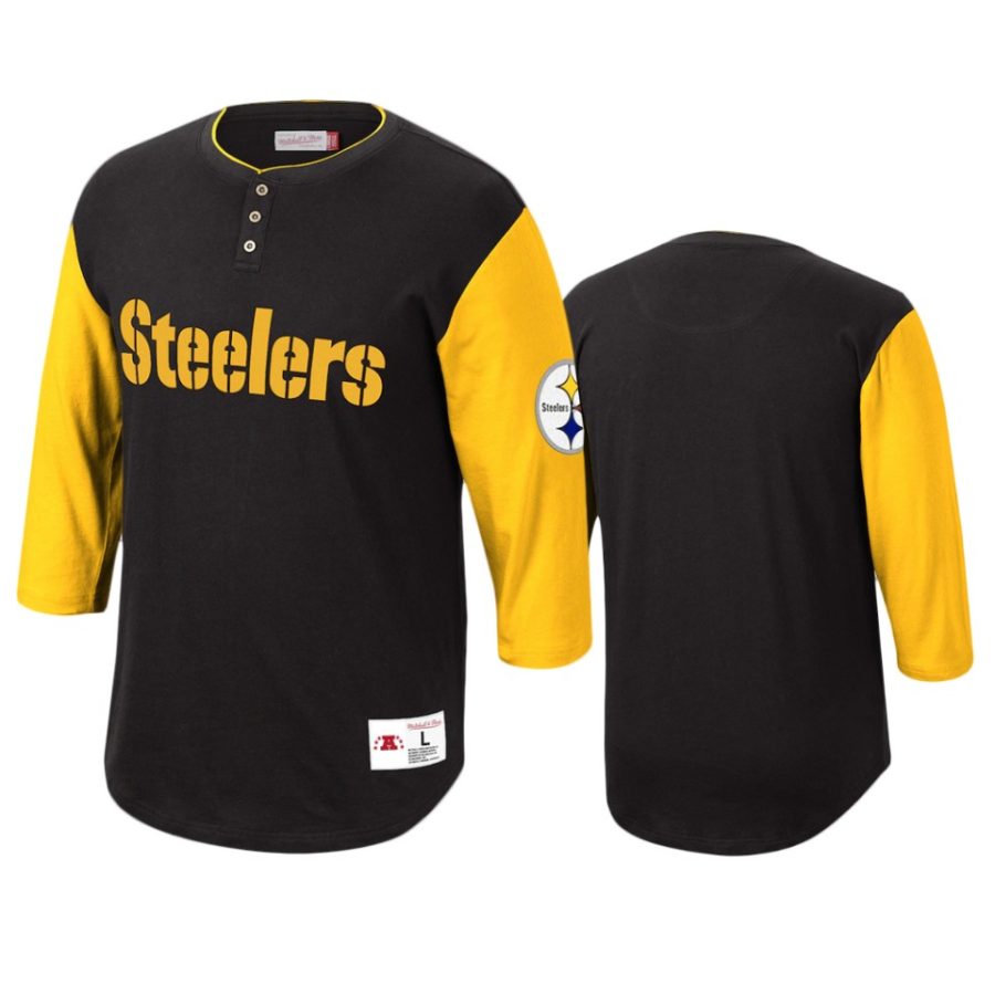 steelers black franchise player henley t shirt