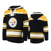 steelers black gold lacer v neck pullover hoodie