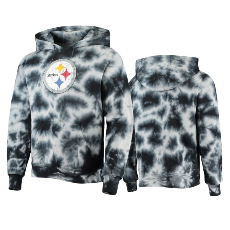 steelers black tie dye pullover hoodie