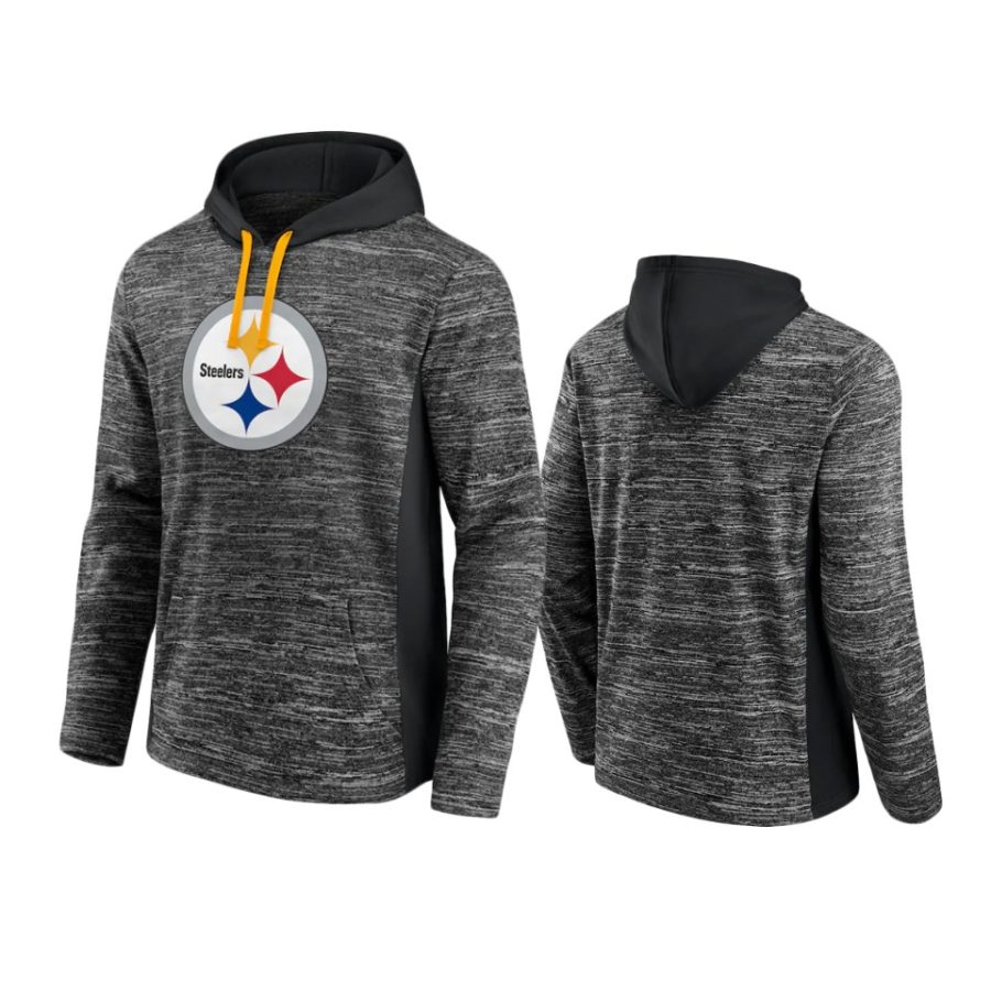 steelers charcoal black instant replay pullover hoodie