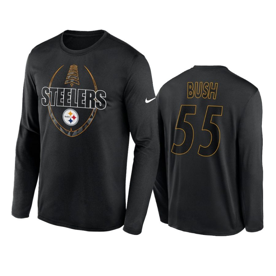 steelers devin bush black icon legend performance t shirt