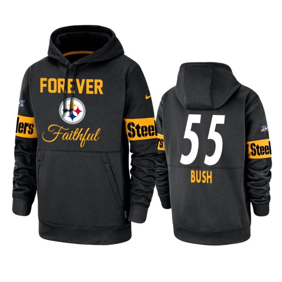 steelers devin bush black team logo forever faithful hoodie