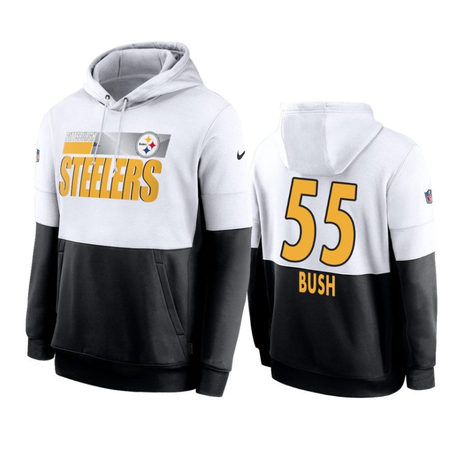 steelers devin bush white black sideline impact lockup hoodie